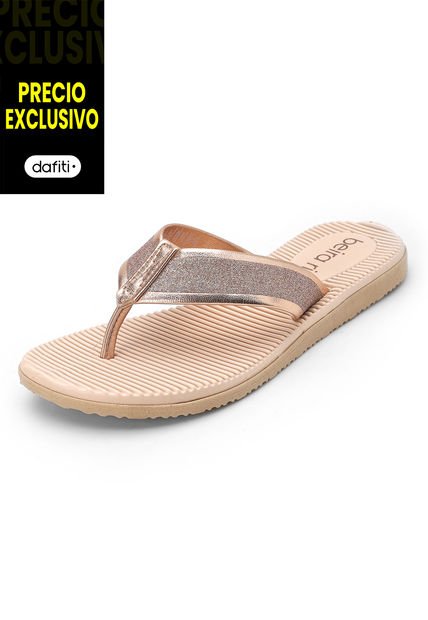 Sandalia Plana Rosa-Oro Rosa Beira Rio