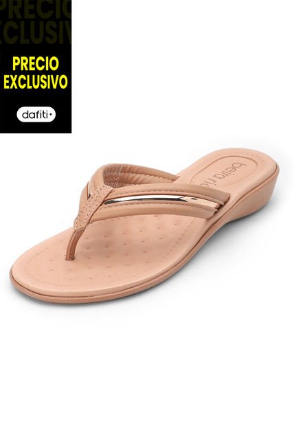 Sandalia Tacón Corrido Rosa-Oro Rosa Beira Rio