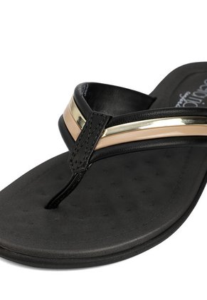 Sandalia Plana Negro-Blanco Beira Rio
