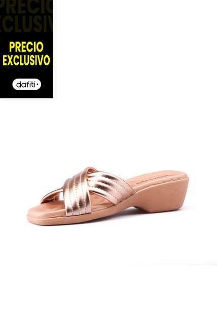 Sandalia Tacon Corrido Oro Rosa Beira Rio