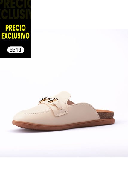 Zueco Blanco Dorado Beira Rio