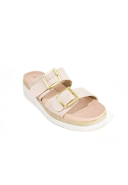 Price Shoes Plataformas Doble Hebilla Mujer 0228575-101BEIGE
