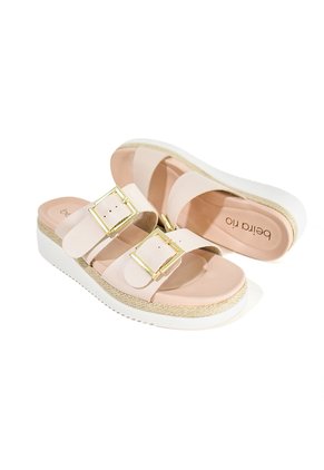 Price Shoes Plataformas Doble Hebilla Mujer 0228575-101BEIGE
