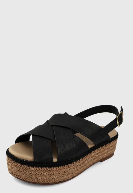 Sandalia Negro-Beige Beira Rio