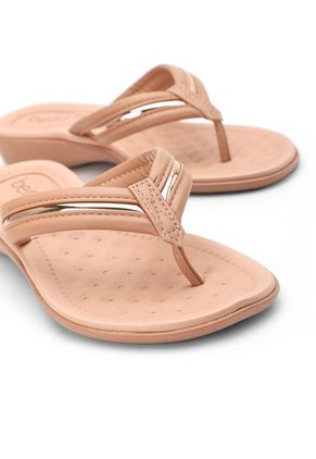Sandalia Tacón Corrido Rosa-Oro Rosa Beira Rio