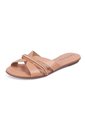 Sandalia Plana Flat Casual Café-Nude-Cristal Beira Rio de Beira Rio