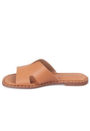 Sandalia Plana Slide Casual Café-Camel Beira Rio