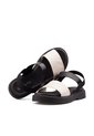 Sandalia Plana Elastico Negro-Blanco Beira Rio de Beira Rio
