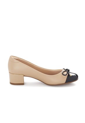Tacón Bajo Beige Negro Beira Rio
