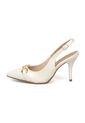 Tacon Alto Slingback Marfil Dorado Beira Rio de Beira Rio