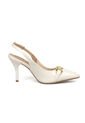Tacon Alto Slingback Marfil Dorado Beira Rio de Beira Rio
