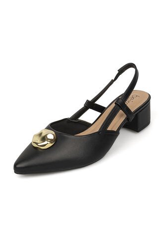 Tacon Bajo Cuadrado Slingback Negro Beira Rio Beira Rio