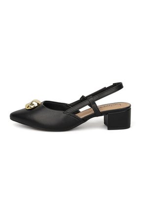 Tacon Bajo Cuadrado Slingback Negro Beira Rio