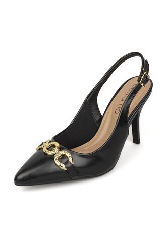 Tacon Alto Slingback Negro Napa Beira Rio Beira Rio