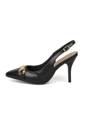 Tacon Alto Slingback Negro Napa Beira Rio