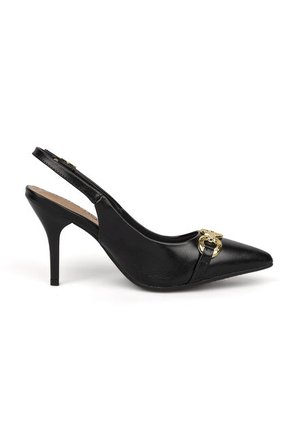 Tacon Alto Slingback Negro Napa Beira Rio
