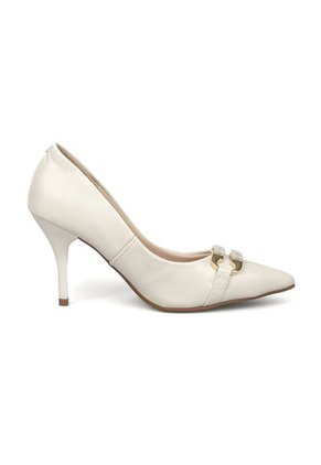 Tacon Stiletto Alto Marfil Beira Rio