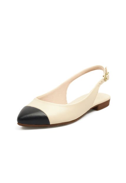 ZUECO CREMA NEGRO BEIRA RIO