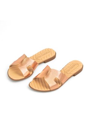 SANDALIA PLANA ORO ROSA BEIRA RIO