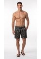 Bermuda De Playa Negra Sublimada Para Hombre de Belife
