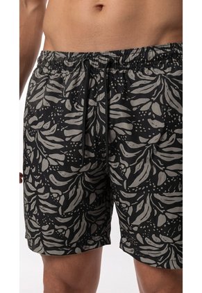 Bermuda De Playa Negra Sublimada Para Hombre
