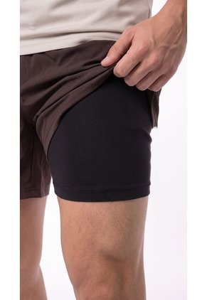 Pantaloneta Deportiva Café Con Ciclista Para Hombre