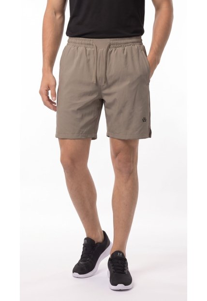 Pantaloneta Deportiva Taupe Para Hombre Con Ciclista Interno