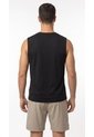 Camiseta Deportiva Negra Manga Sisa En Rib Para Hombre de Belife