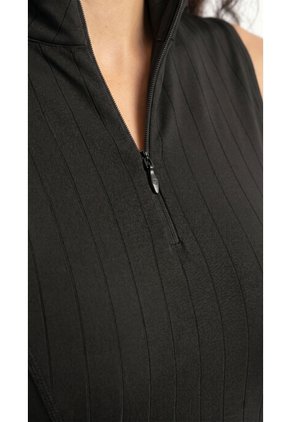 Camiseta Deportiva Negra Manga Sisa Para Mujer