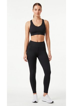 Top Deportivo Negro Con Tiras En Espalda Para Mujer