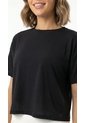 Camiseta Deportiva Negra Manga Corta Para Mujer de Belife
