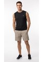 Camiseta Deportiva Negra Manga Sisa En Rib Para Hombre de Belife