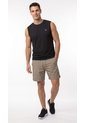 Pantaloneta Deportiva Taupe Para Hombre Con Ciclista Interno de Belife