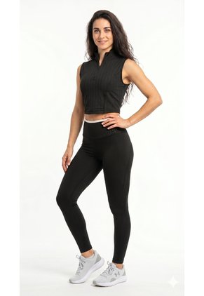 Camiseta Deportiva Negra Manga Sisa Para Mujer
