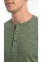 Camiseta Henley Verde Manga Larga Para Hombre de Belife