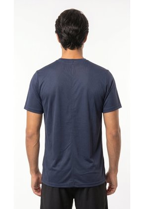 Camiseta Deportiva Azul Oscuro Manga Corta Para Hombre