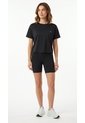 Camiseta Deportiva Negra Silueta Corta Para Mujer de Belife
