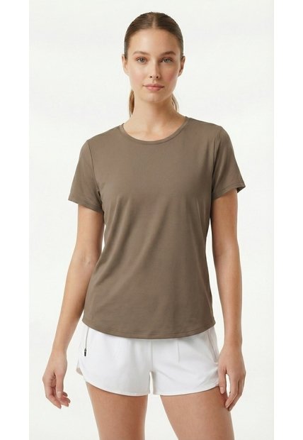 Camiseta Deportiva Café Para Mujer
