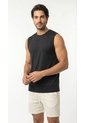 Camiseta Deportiva Negra Manga Sisa Para Hombre de Belife