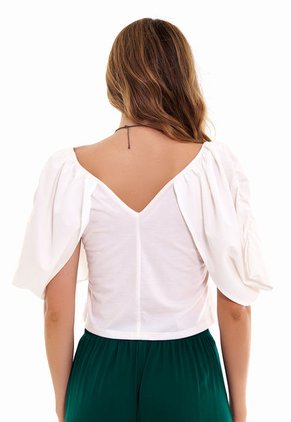 Blusa Manga 3/4 Bombacha Mujer Ivory Belife