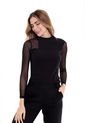 Blusa Manga Larga Negro Para Mujer Belife de Belife