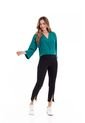 Blusa Manga Larga Verde Escote En V  Para Mujer Belife. de Belife