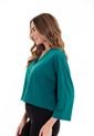 Blusa Manga Larga Verde Escote En V  Para Mujer Belife. de Belife