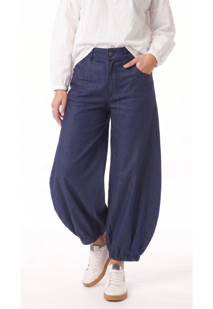 Pantalón Baggy Azul índigo Para Mujer