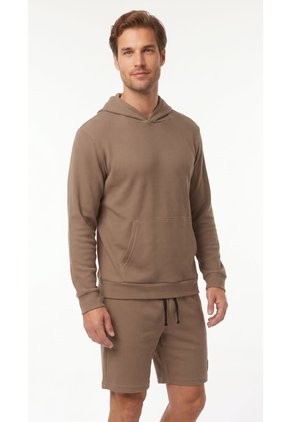 Buzo Café Con Capucha Para Hombre