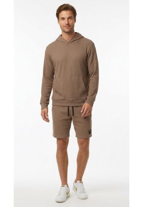 Buzo Café Con Capucha Para Hombre