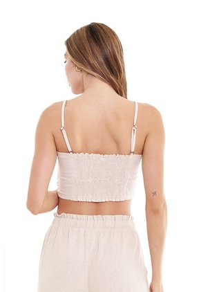 Blusa Manga Sisa Crudo Con Recogido Para Mujer Belife