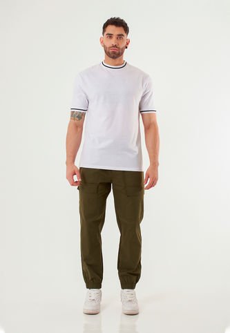 Camiseta Manga Corta Blanca Para Hombre Belife