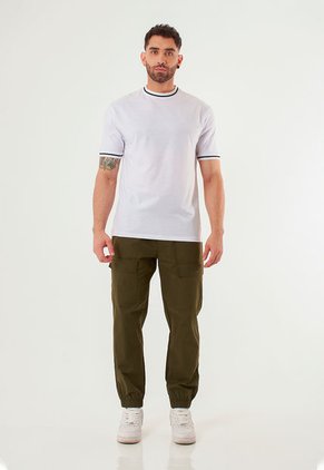 Camiseta Manga Corta Blanca Para Hombre