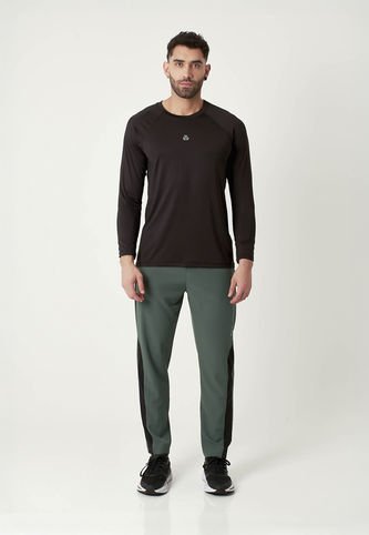 Camiseta Manga Larga Negra Para Hombre Belife